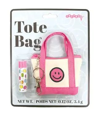 Iscream Mini Tote Bag Lip Balm Key Chain Set