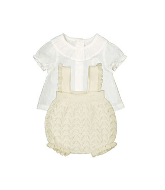 Mayoral Ivory Knit Romper Set