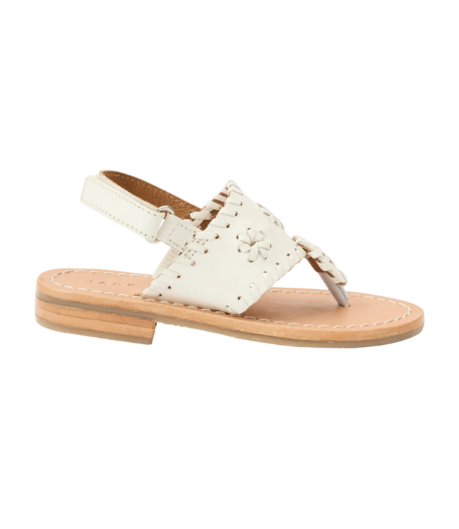 White Toddler Jacks Flat Sandal