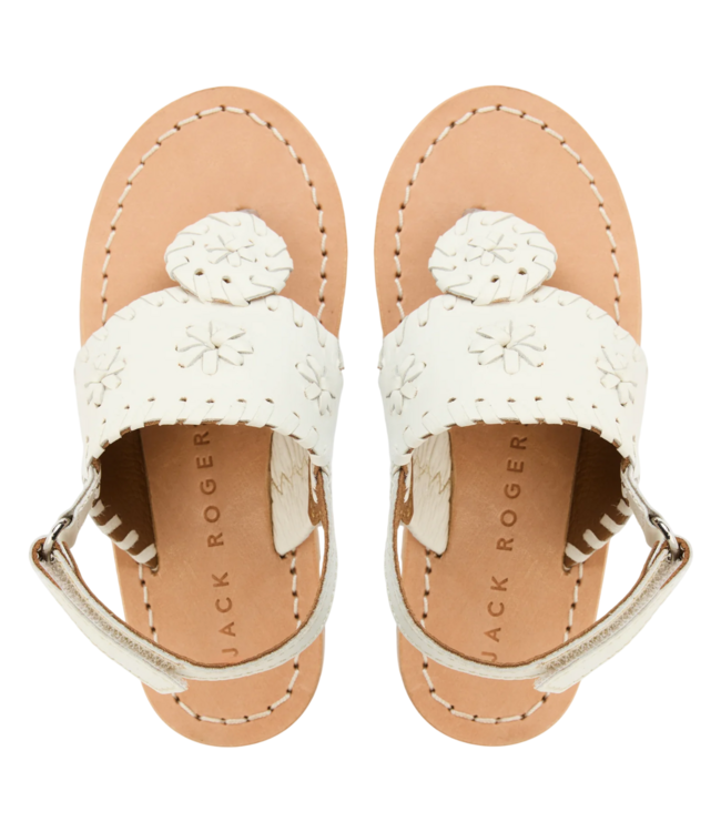 White Toddler Jacks Flat Sandal
