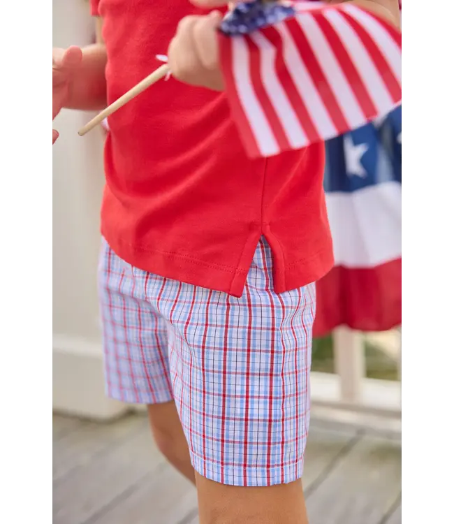 Little English Patriotic Plaid Short