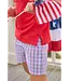 Little English Patriotic Plaid Short