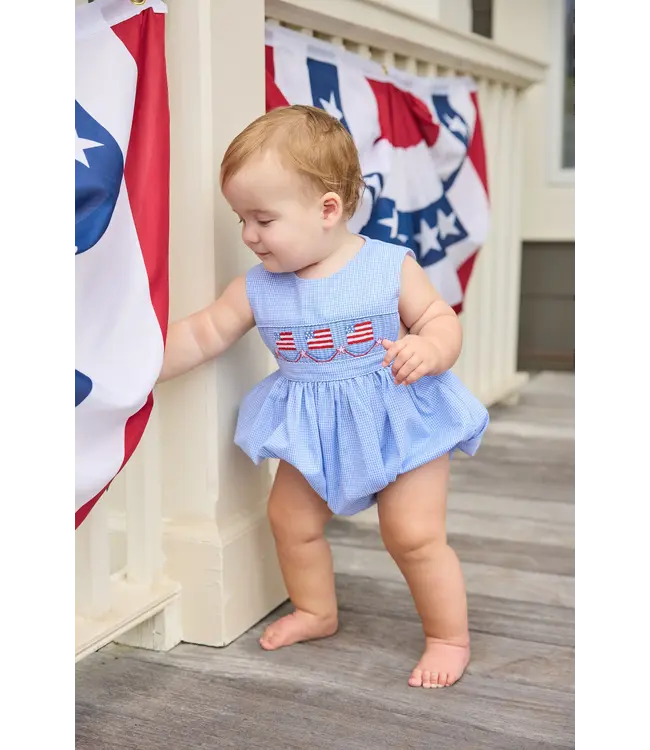 Little English Flags Smocked Apron Bubble