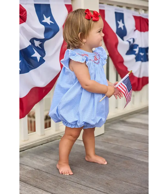 Little English Flags Smocked Bishop Bubble