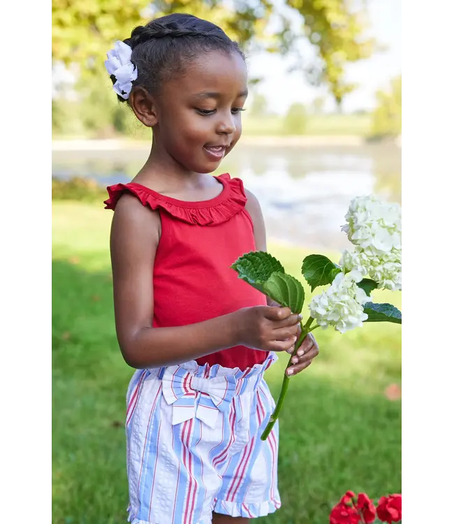 Little English Red Ruffle Tank