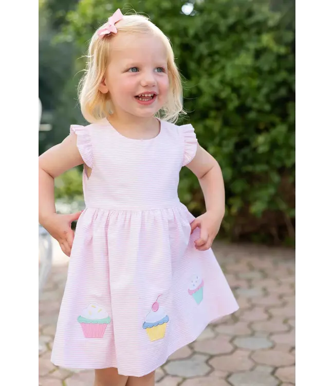 Florence Eiseman Seersucker Dress with Cupcakes