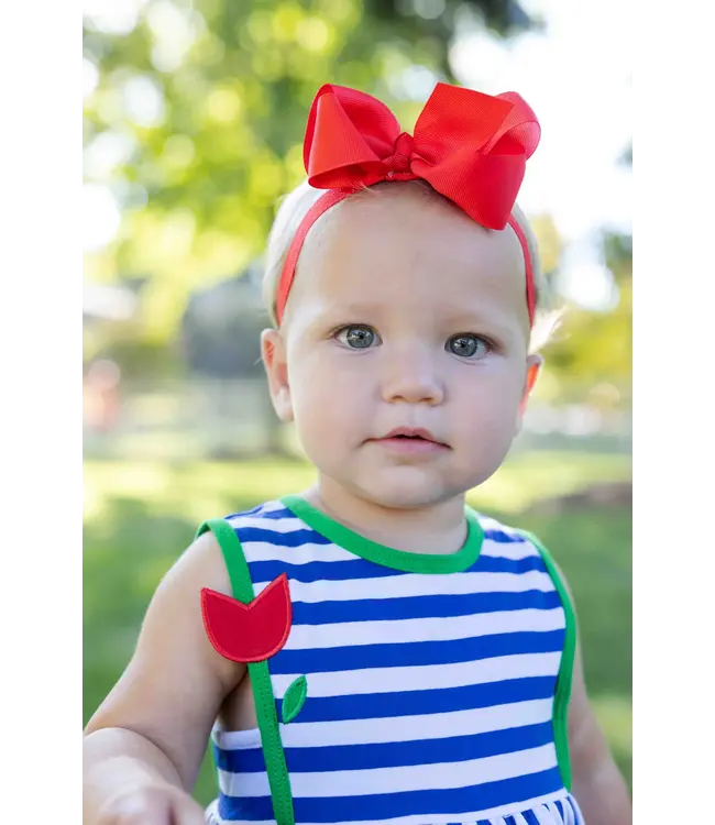 Florence Eiseman Stripe Knit Romper with Tulip