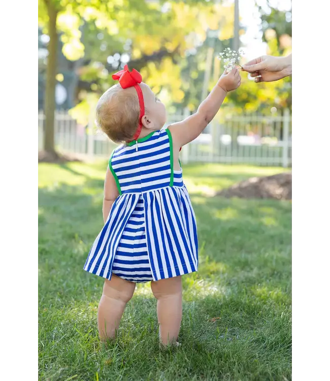 Florence Eiseman Stripe Knit Romper with Tulip