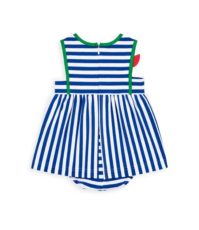 Florence Eiseman Stripe Knit Romper with Tulip