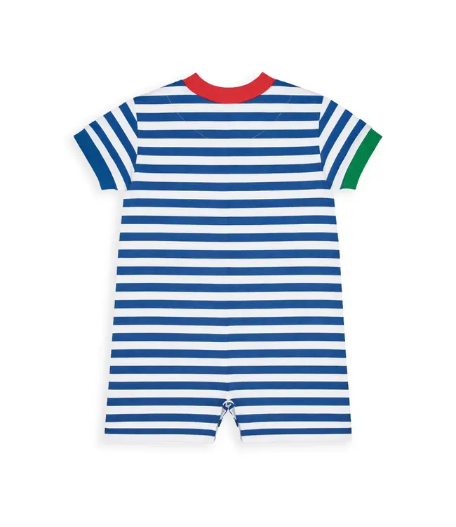Florence Eiseman Stripe Knit Shortall with Sailboat