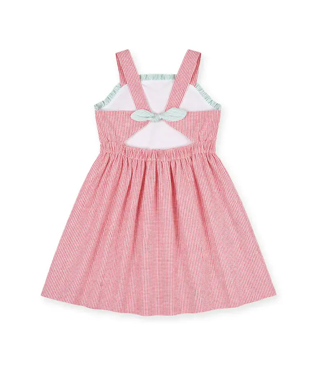Check Seersucker Dress with Watermelon