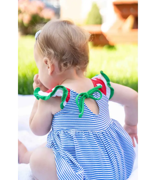 Seersucker Swimsuit with Watermelon