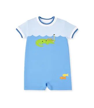 Florence Eiseman Knit Shortall with Scuba Alligator