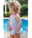 Seersucker Swimsuit with Flowers