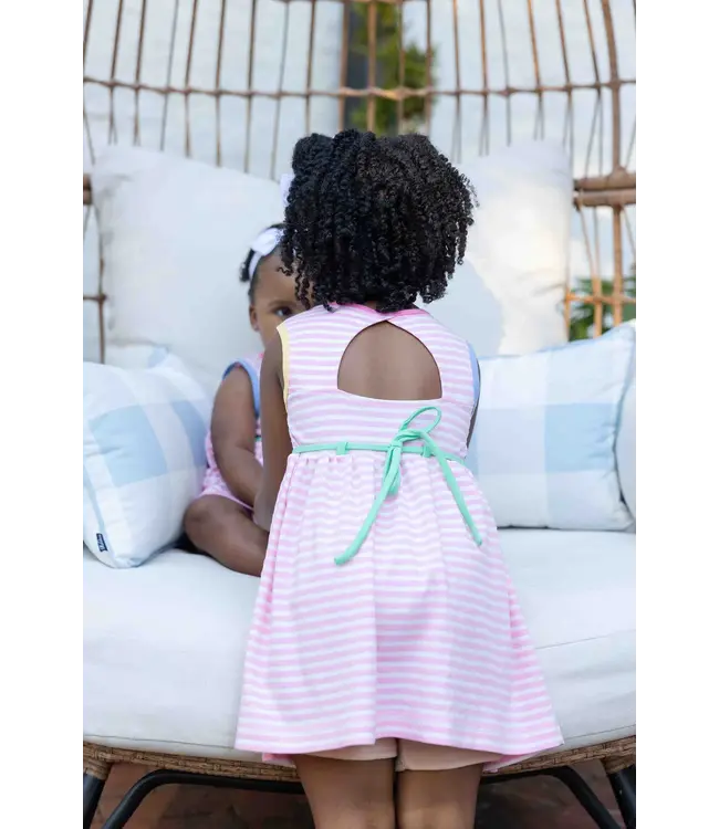 Florence Eiseman Stripe Knit Dress with Flowers