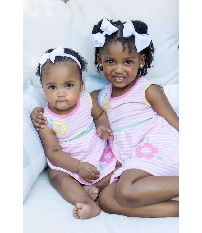 Florence Eiseman Stripe Knit Dress with Flowers