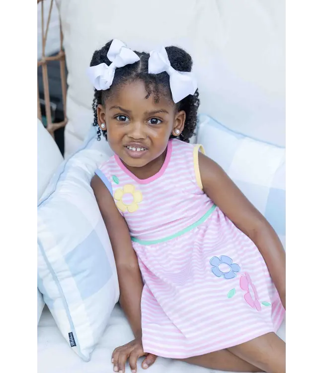 Florence Eiseman Stripe Knit Dress with Flowers