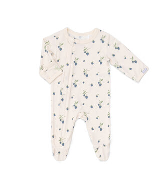 Cream Flower Blackberry Zip Footie