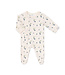 Cream Flower Blackberry Zip Footie