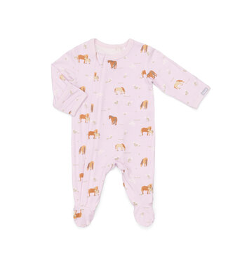 Lavender Horse Zip Footie