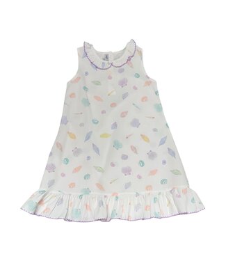 Seashells Purple Trim Gown