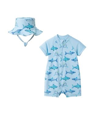 Andy & Evan Aqua Shark Swim Romper