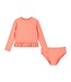 Orange Neon Peplum Rash Guard Set