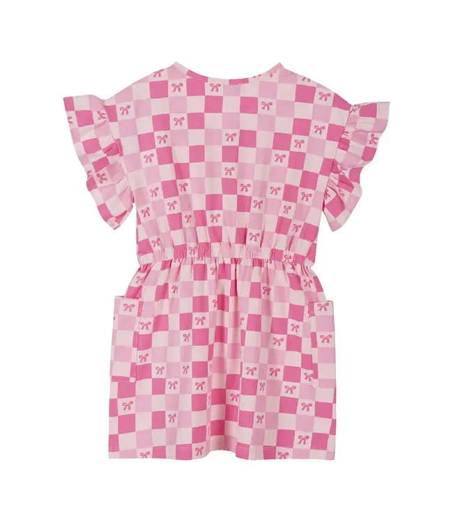 Pink Checker Jersey Dress