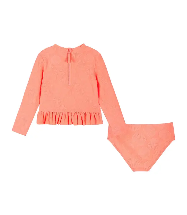 Andy & Evan Orange Neon Peplum Rash Guard Set