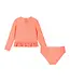 Orange Neon Peplum Rash Guard Set