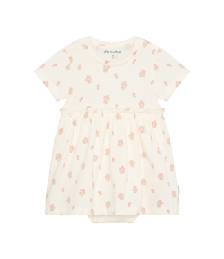 MinyMo Pink with Cream Flowers Dress