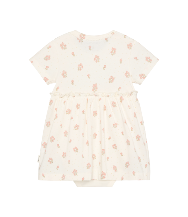 MinyMo Pink with Cream Flowers Dress