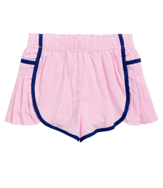 tractr Pink/Blue Athletic Pleated Side Panel Shorts