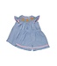 Delaney Blue Check Smocked Sweet Dogs Bishop Short Set