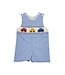 Delaney Blue Check Smocked Cars Short Jon Jon