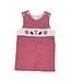 Delaney Red Check Smocked Baseball Game Short Jon Jon