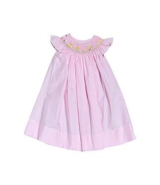 Delaney Pink Check Smocked My Garden Bishop Dress