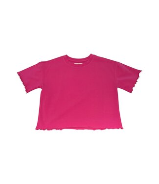 Paper Flower Azelea Pink Lettuce Edge Oversized Top