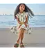 Cream Palm Trees Harper Dress