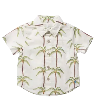 Pink Chicken Cream Palm Trees Jack Shirt