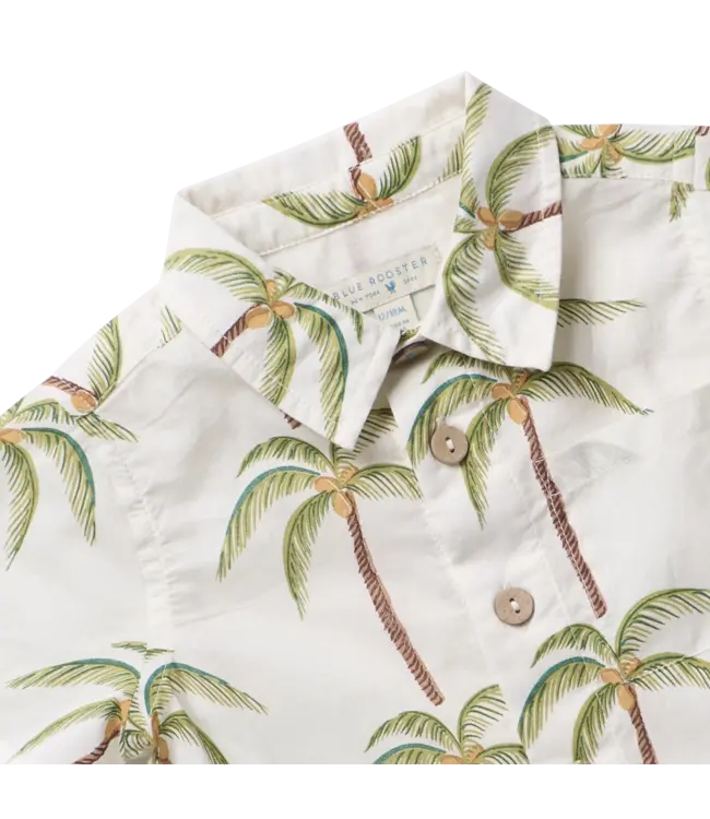 Pink Chicken Cream Palm Trees Jack Shirt