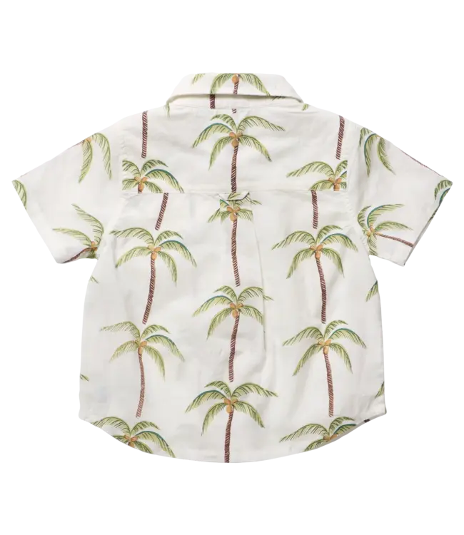 Pink Chicken Cream Palm Trees Jack Shirt