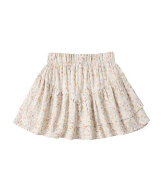 Rylee & Cru Ivory Summer Garden Tiered Mini Skirt