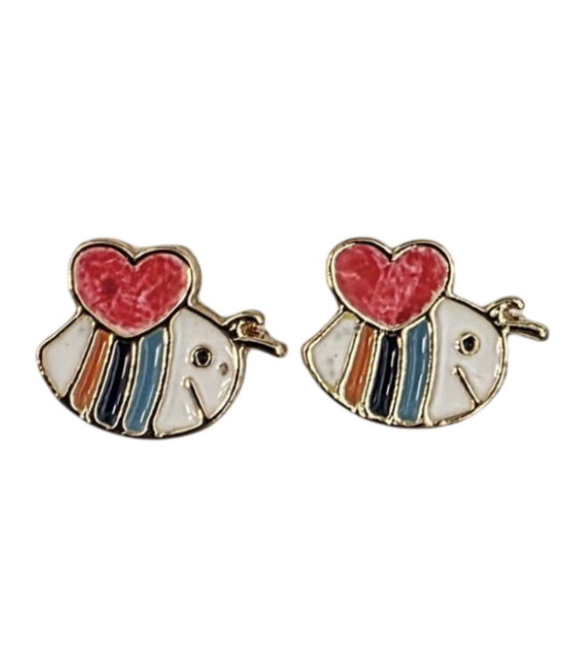 Enamel Stud Earrings
