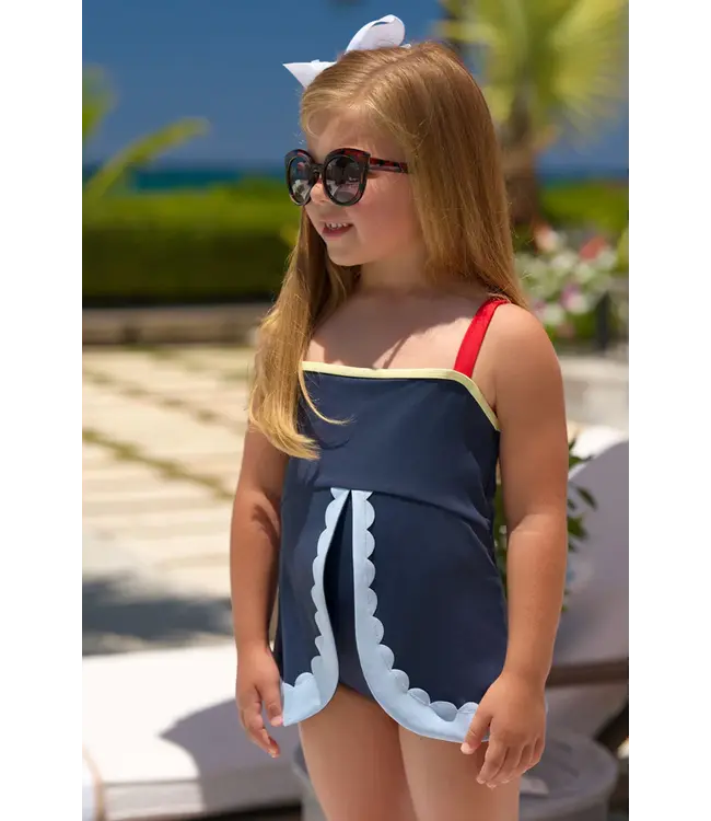 Beaufort Bonnet Nantucket Navy/Richmond Red Stratford Scallop Swimsuit