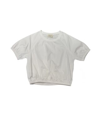 Tenly White Poplin Raglan Blouson
