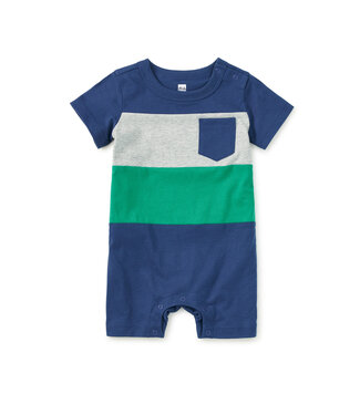 Tea Collection Naval Blue Color Block Romper