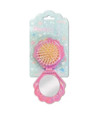 Iscream Mermaid Vibes Pop Up Shell Mirror & Hair Brush