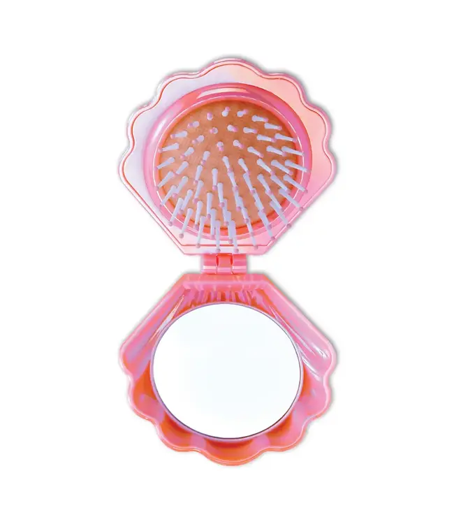 Iscream Mermaid Vibes Pop Up Shell Mirror & Hair Brush