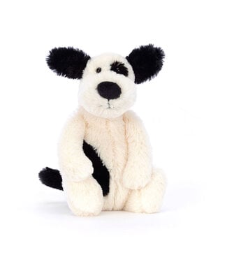 Jellycat Bashful Black/Cream Puppy Small